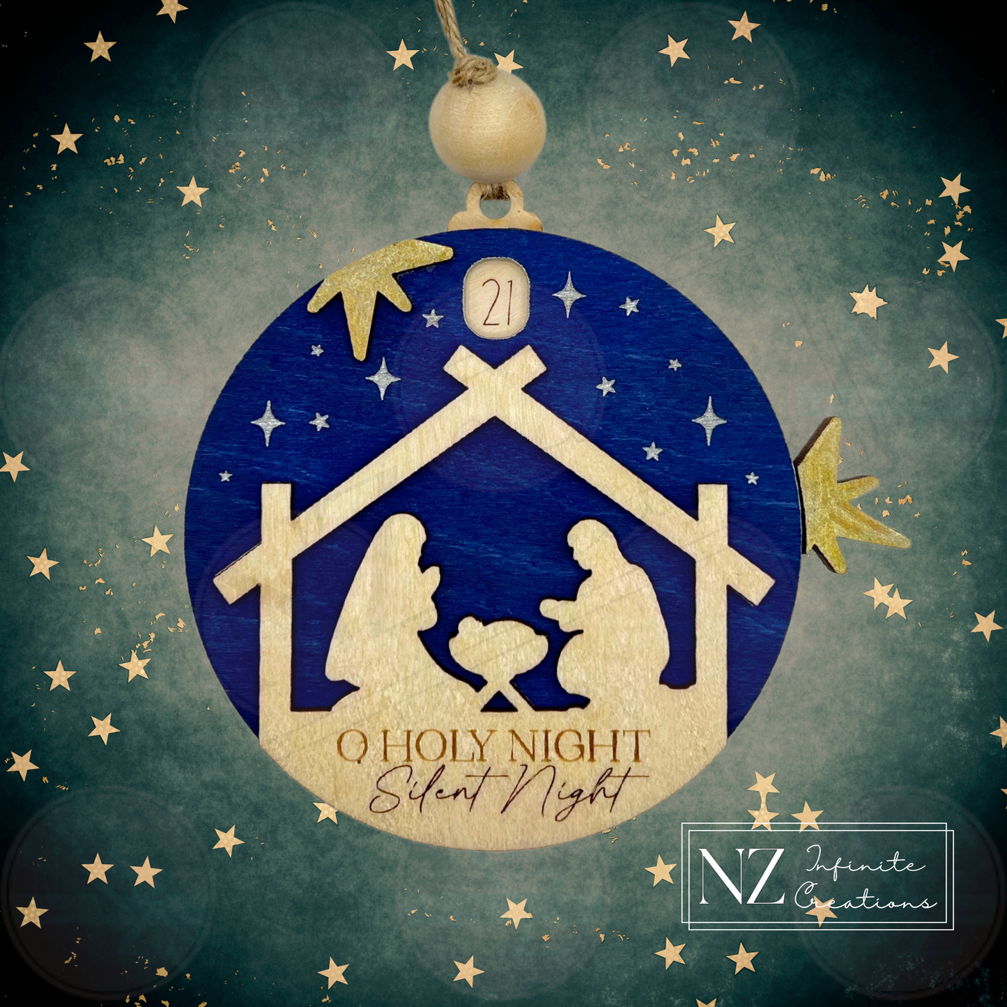 Nativity Countdown to the Birth of Christ - Interactive Christmas Ornament