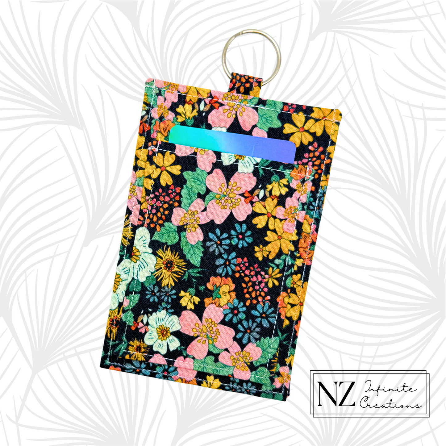 Handmade Fabric ID Badge Holder with Clear Window, Back Pocket & Keyring | Nurse, Teacher, Office Lanyard Card Wallet