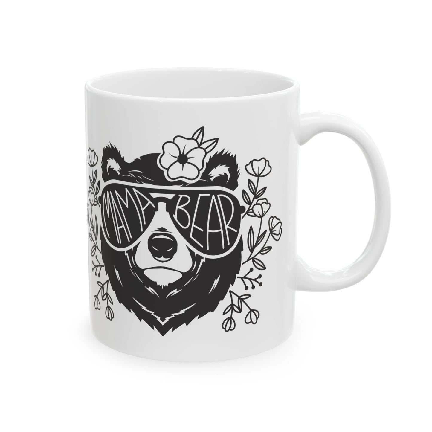 Mama Bear with Sunglasses 11 oz Mug - Perfect Gift for Moms - Chic and Fun Design