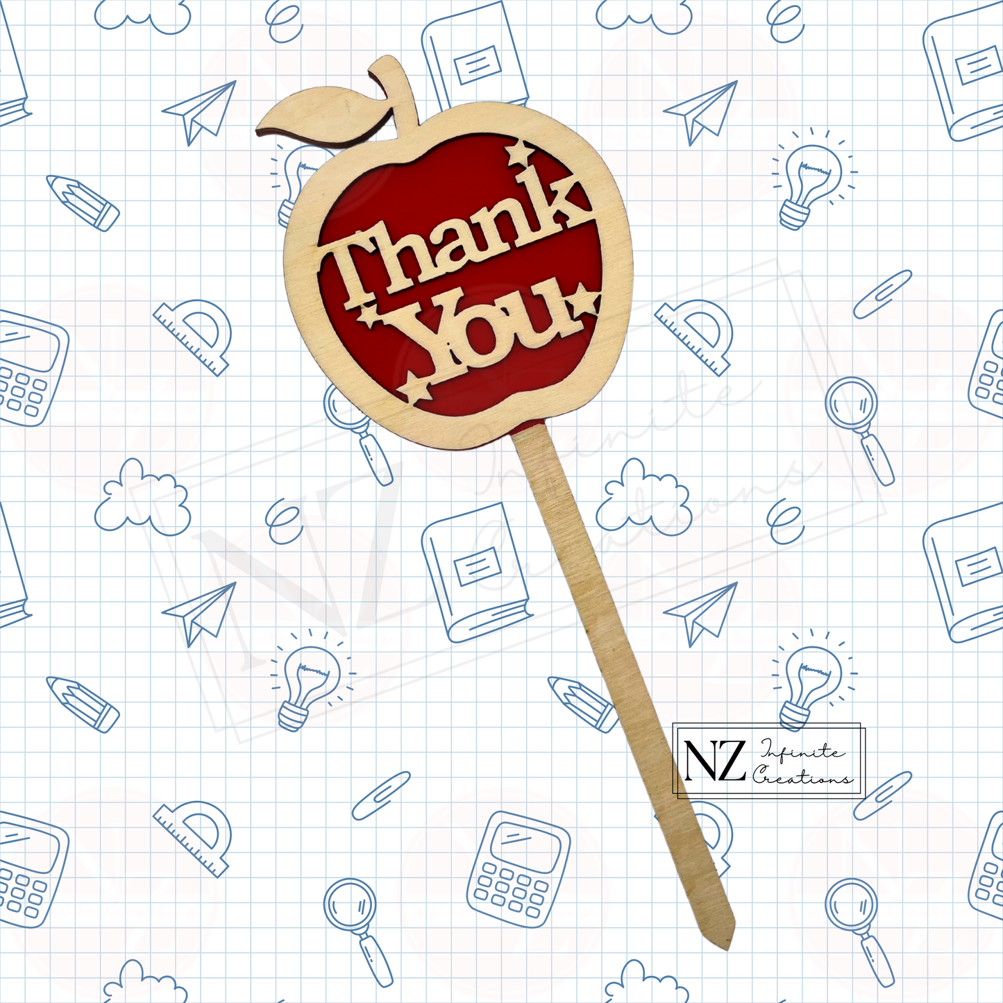 Teacher Appreciation Apple Plant Stakes - Sold Individually or Set of 3