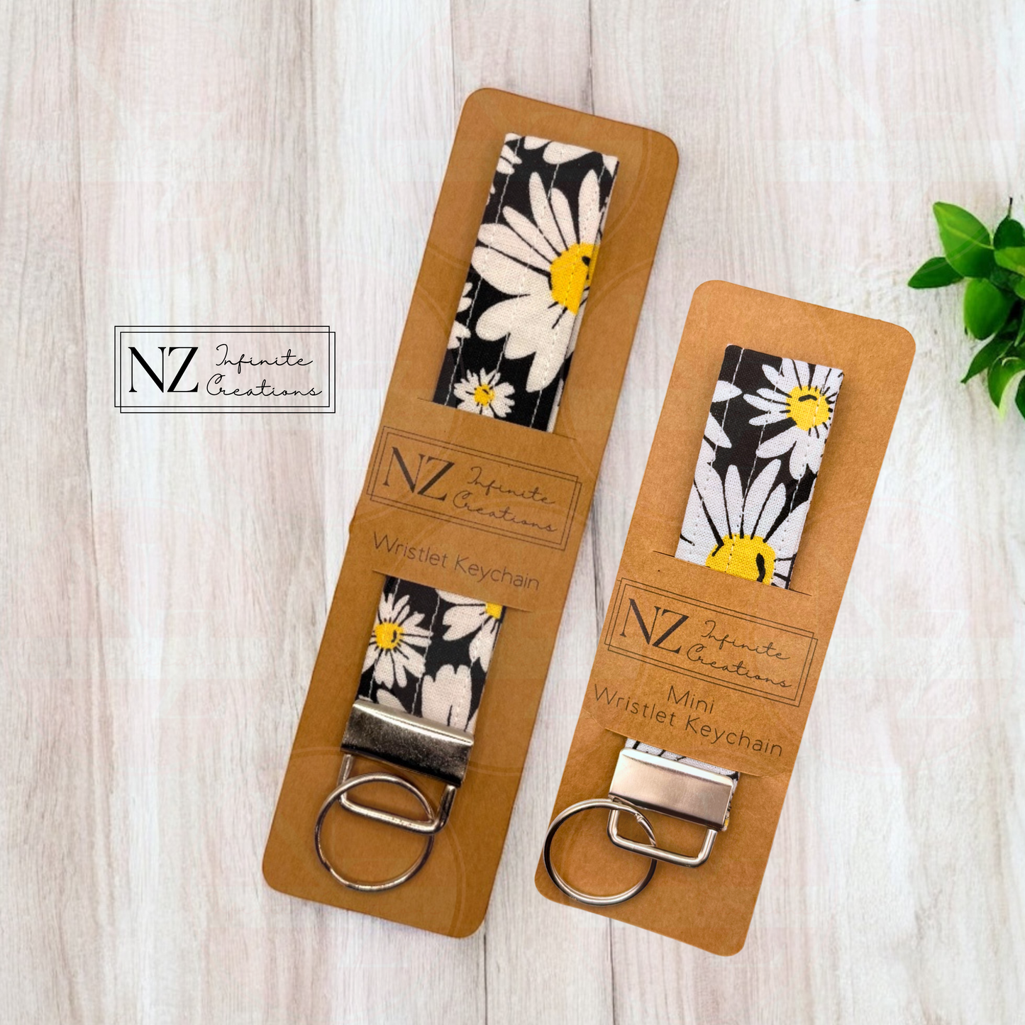 Daisy Noir – Handmade Wristlet Keychain & Mini Wristlet Keychain