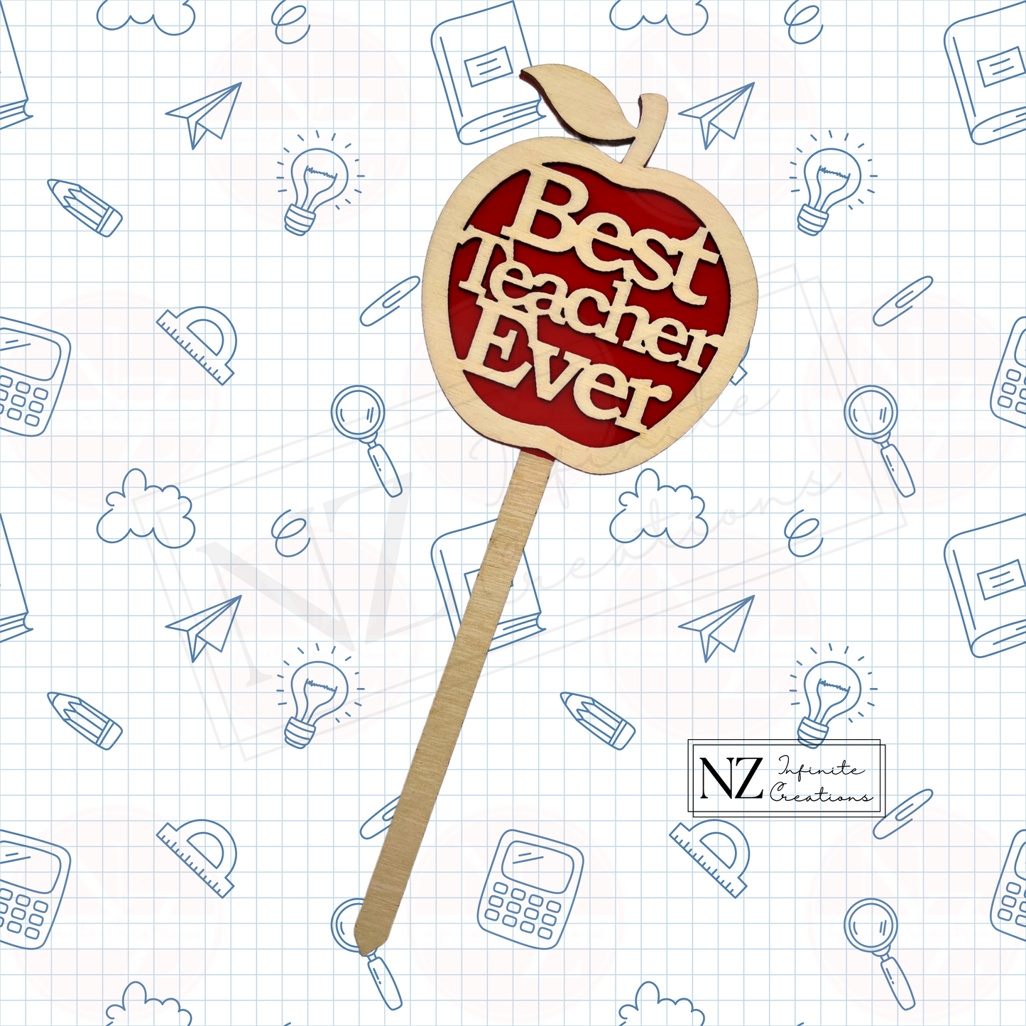 Teacher Appreciation Apple Plant Stakes - Sold Individually or Set of 3