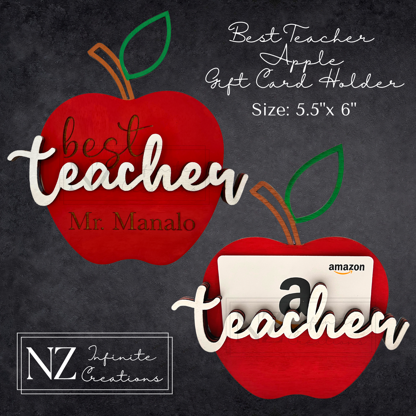 Best Teacher Apple Gift Card Holder featuring a cute apple design. A thoughtful and creative way to give a gift card to a teacher, this holder combines appreciation with a fun, practical gift that celebrates their dedication and hard work.