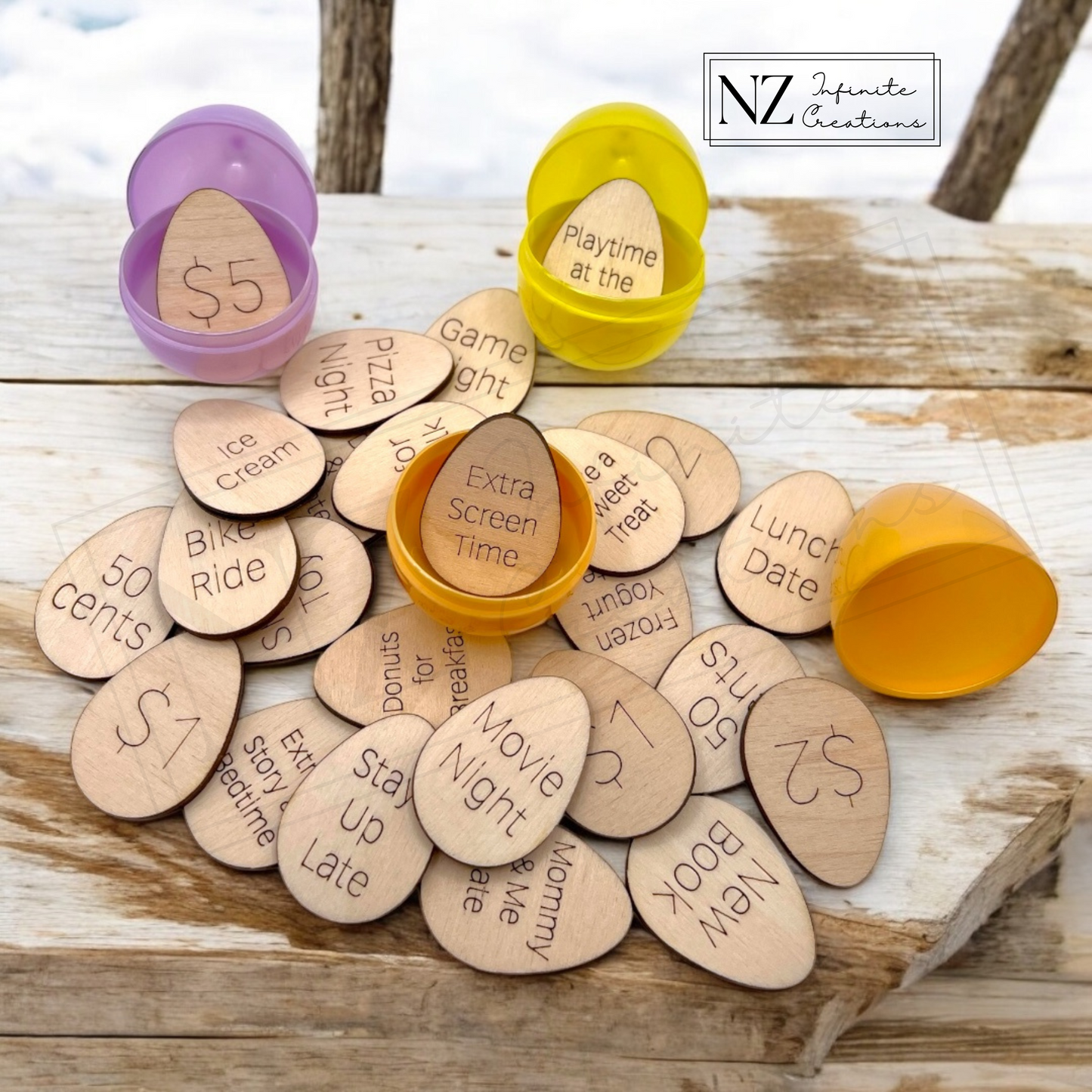 Easter Egg Hunt Reward Tokens ā Egg Shaped Set of 25 ā Fun Easter Prize Tokens for Kids