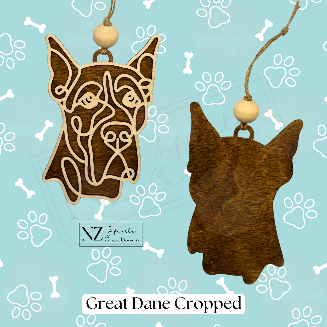 Great Dane Dog Line Art Christmas Ornament