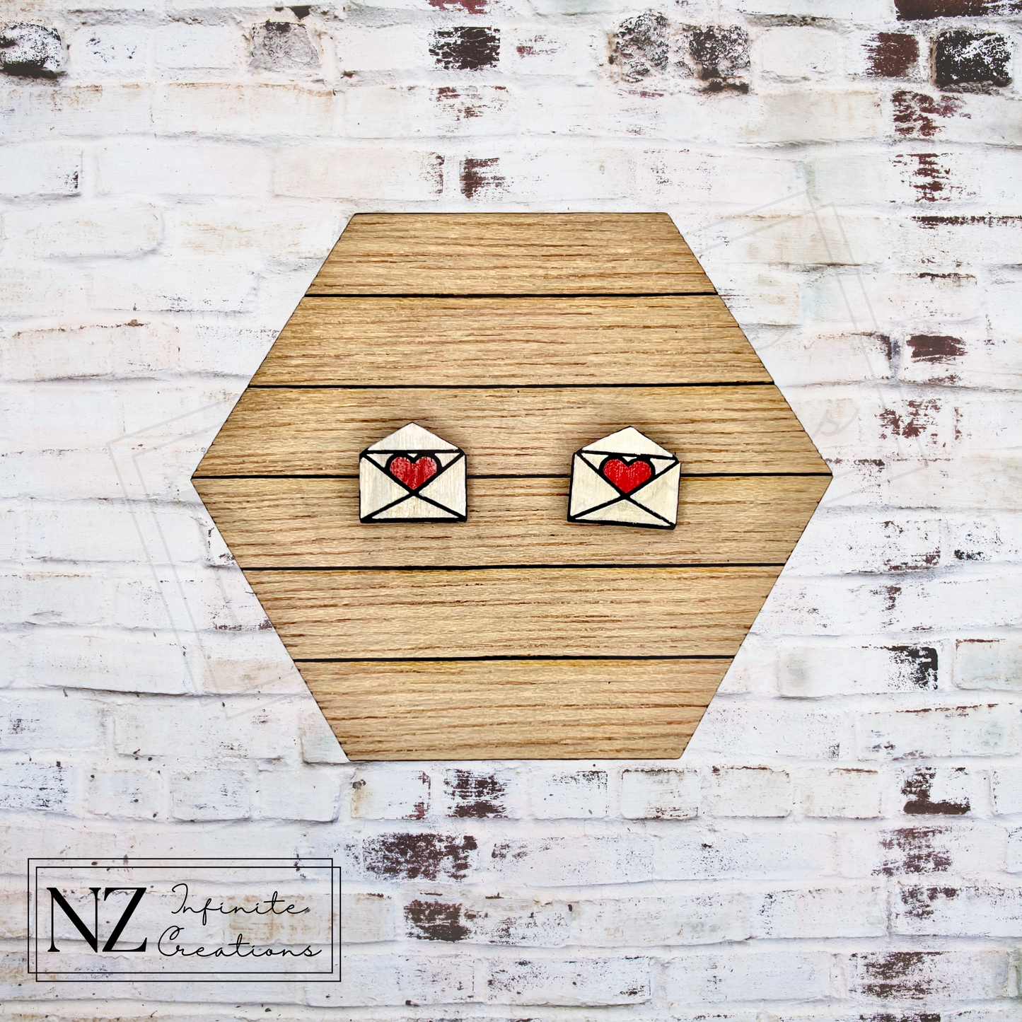 Love Notes - Wood Earring Studs