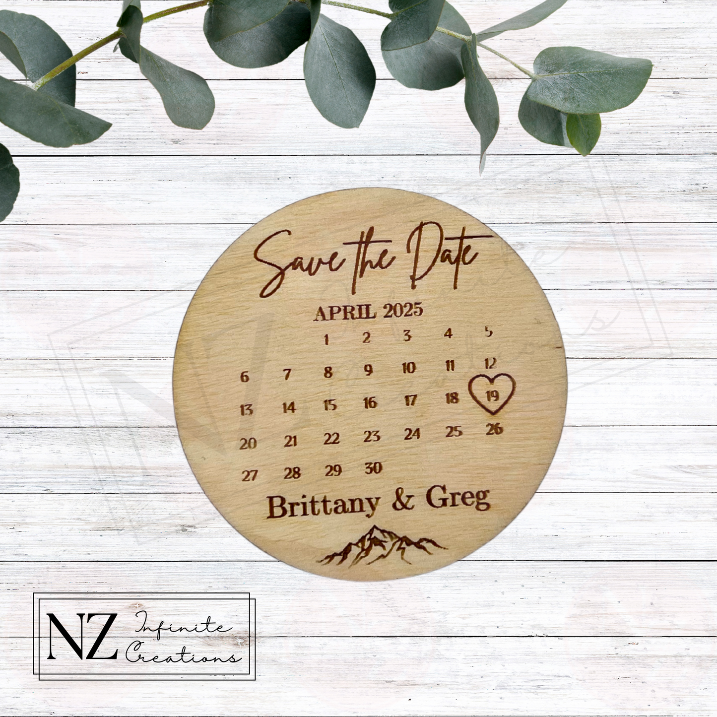 Save the Date - Month Magnet with Mountains