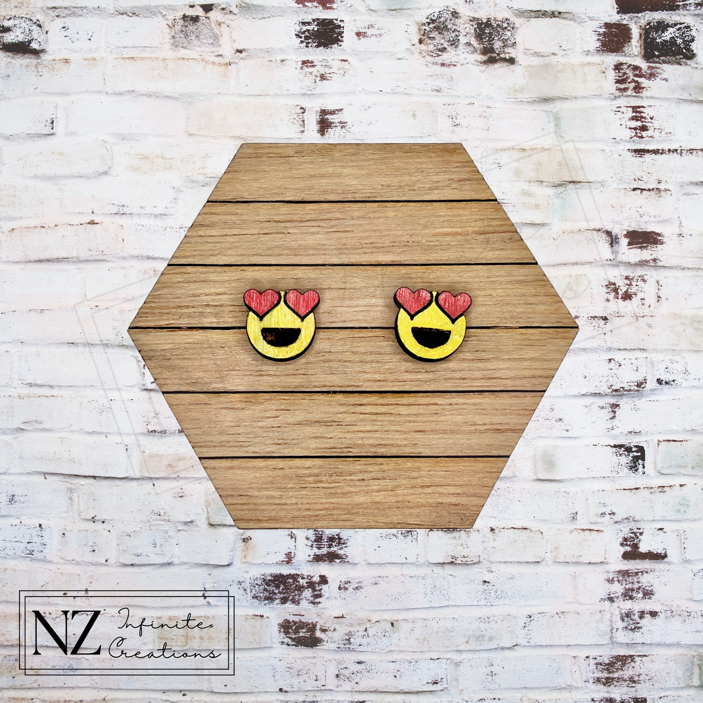 Sunny Smiles Valentine's Day Wood Earring Studs featuring a cheerful sun and heart design. Made from lightweight wood, these earrings add a bright and joyful touch to your Valentine's Day outfit, spreading love and positivity.