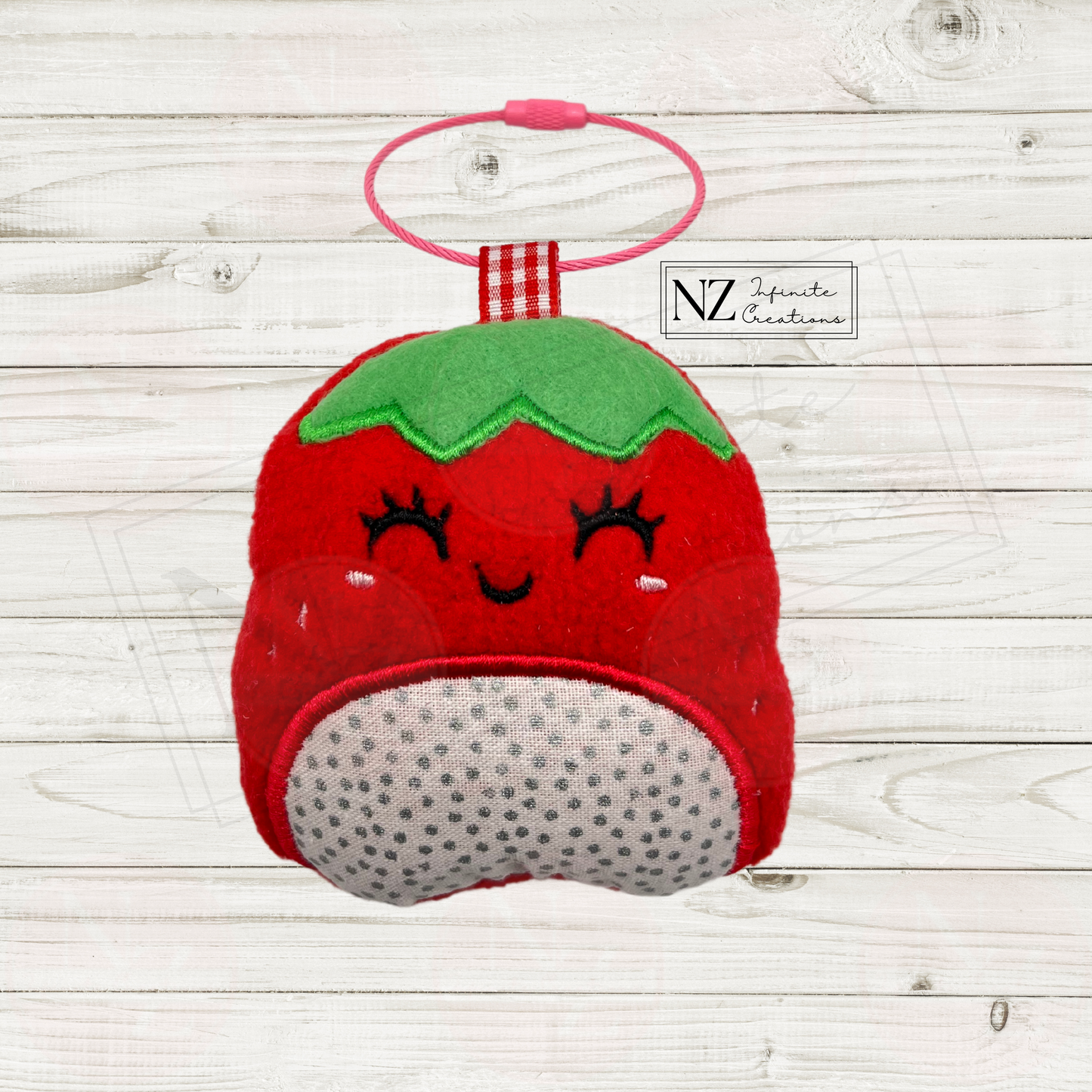 Handmade Plush Fleece Stuffie Keychains - Embroidered & Appliqué Details