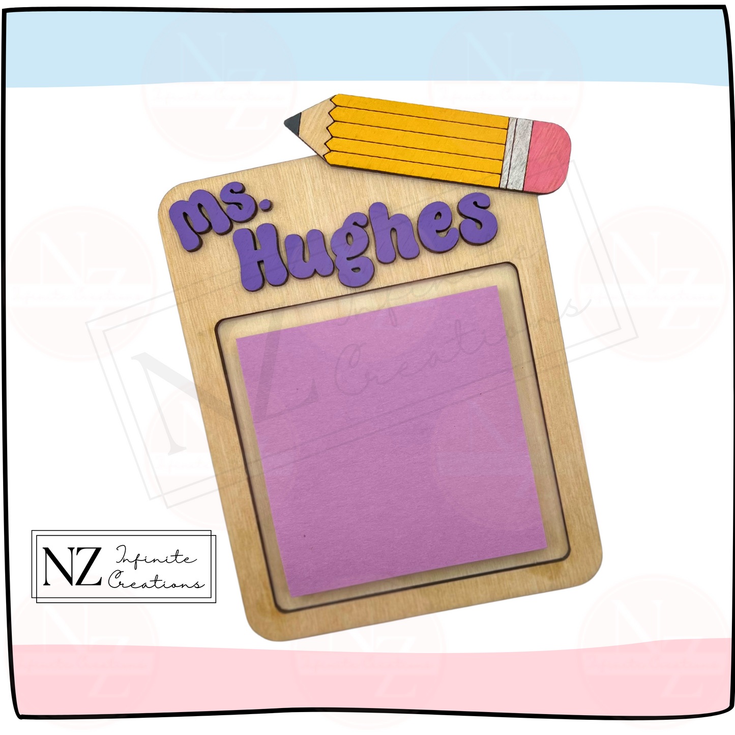 Personalized Teacher Appreciation Sticky Note Holder