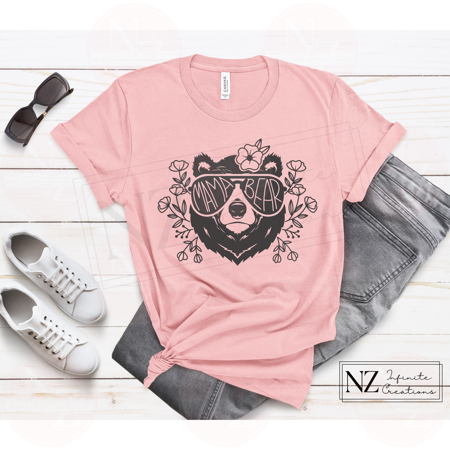 Mama Bear with Sunglasses - Graphic Tee