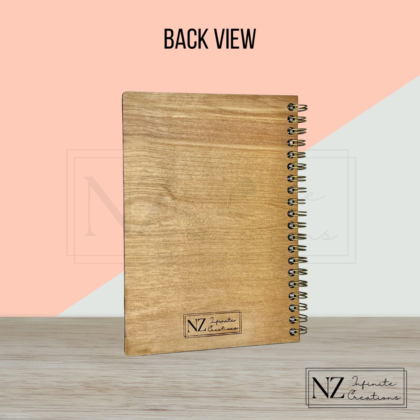 Personalized Teach Love Inspire 5x7 Wood Engraved Spiral Notebook