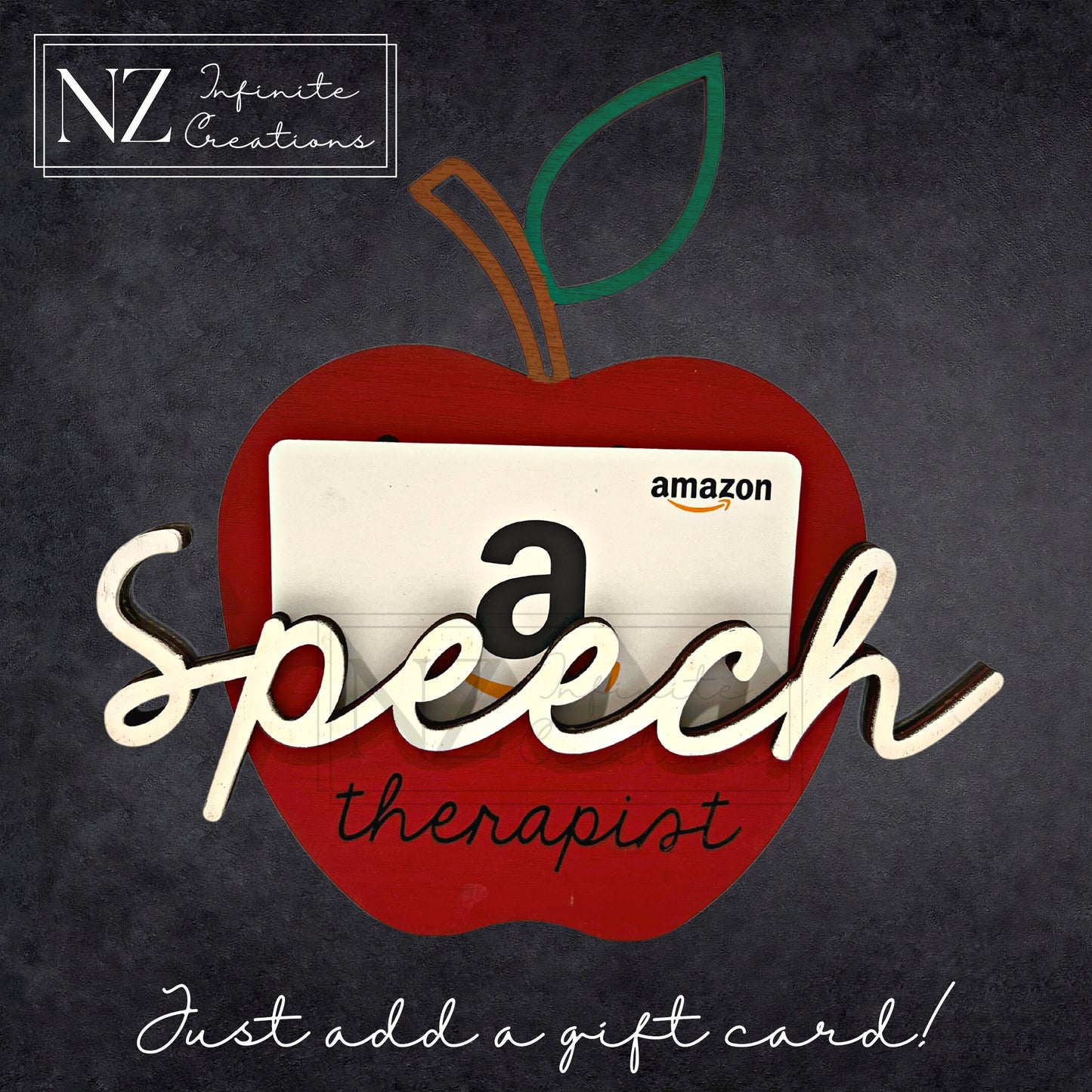 Best Speech Therapist Apple Gift Card Holder featuring a charming apple design. A thoughtful and unique way to gift a card to a speech therapist, combining appreciation with a practical gift holder that celebrates their hard work.