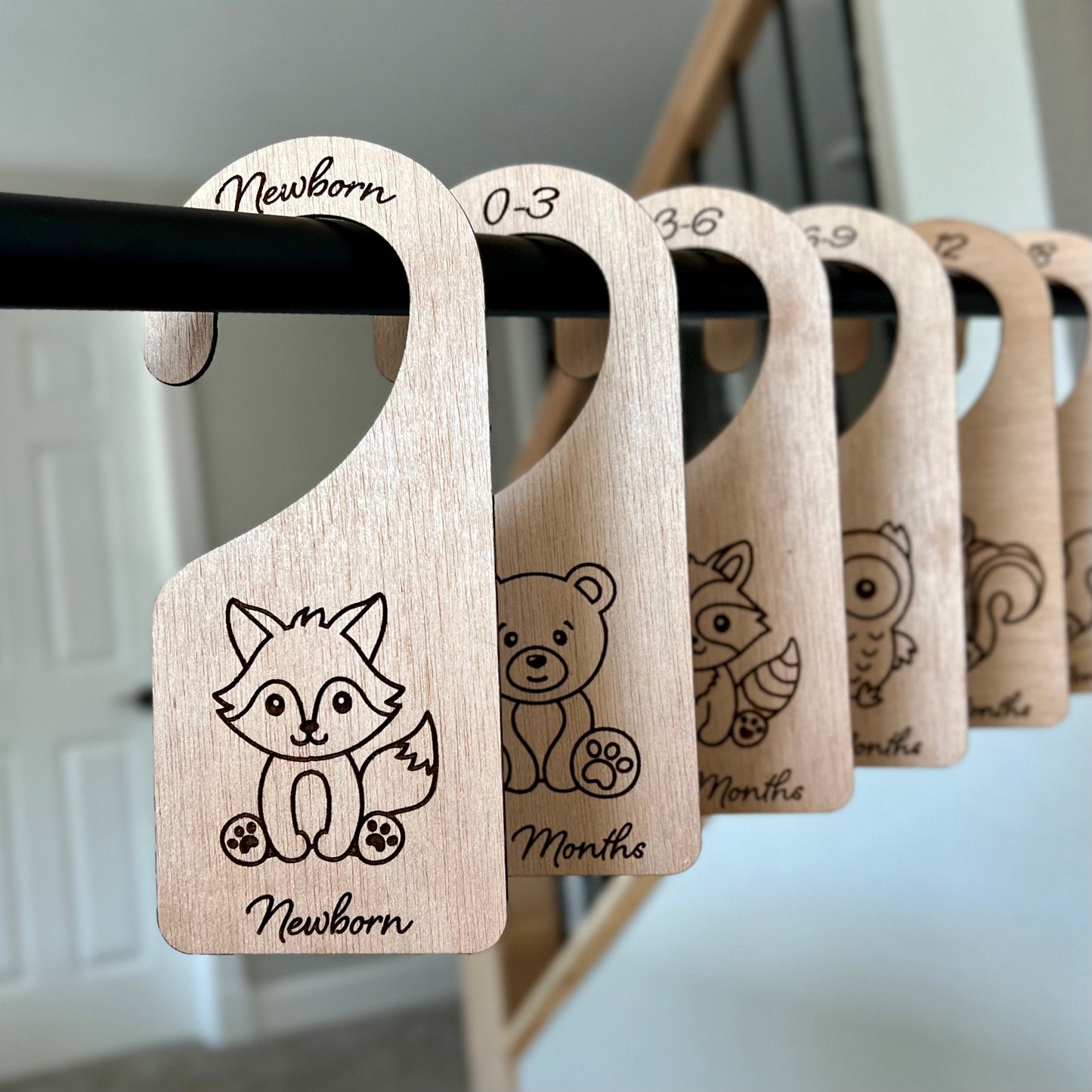 Woodland Animals - Wooden Baby Closet Dividers
