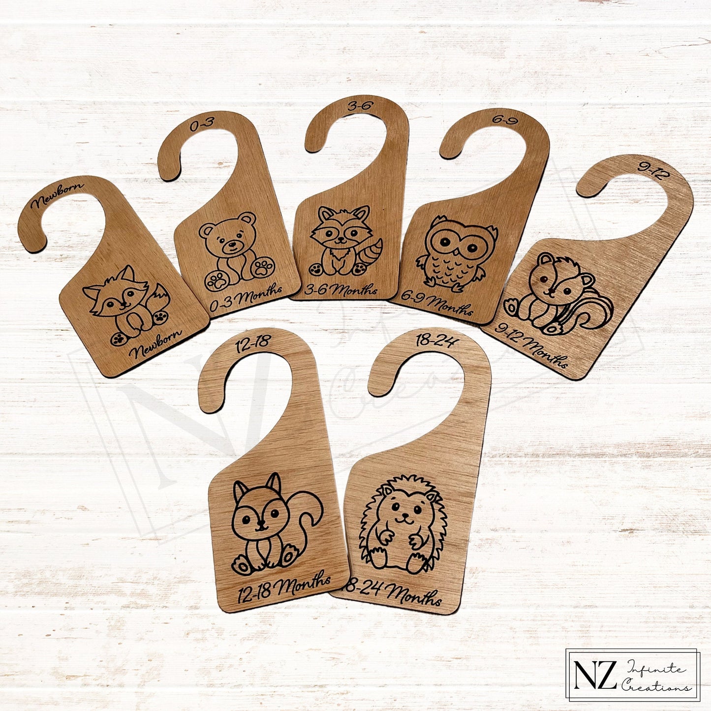 Woodland Animals - Wooden Baby Closet Dividers