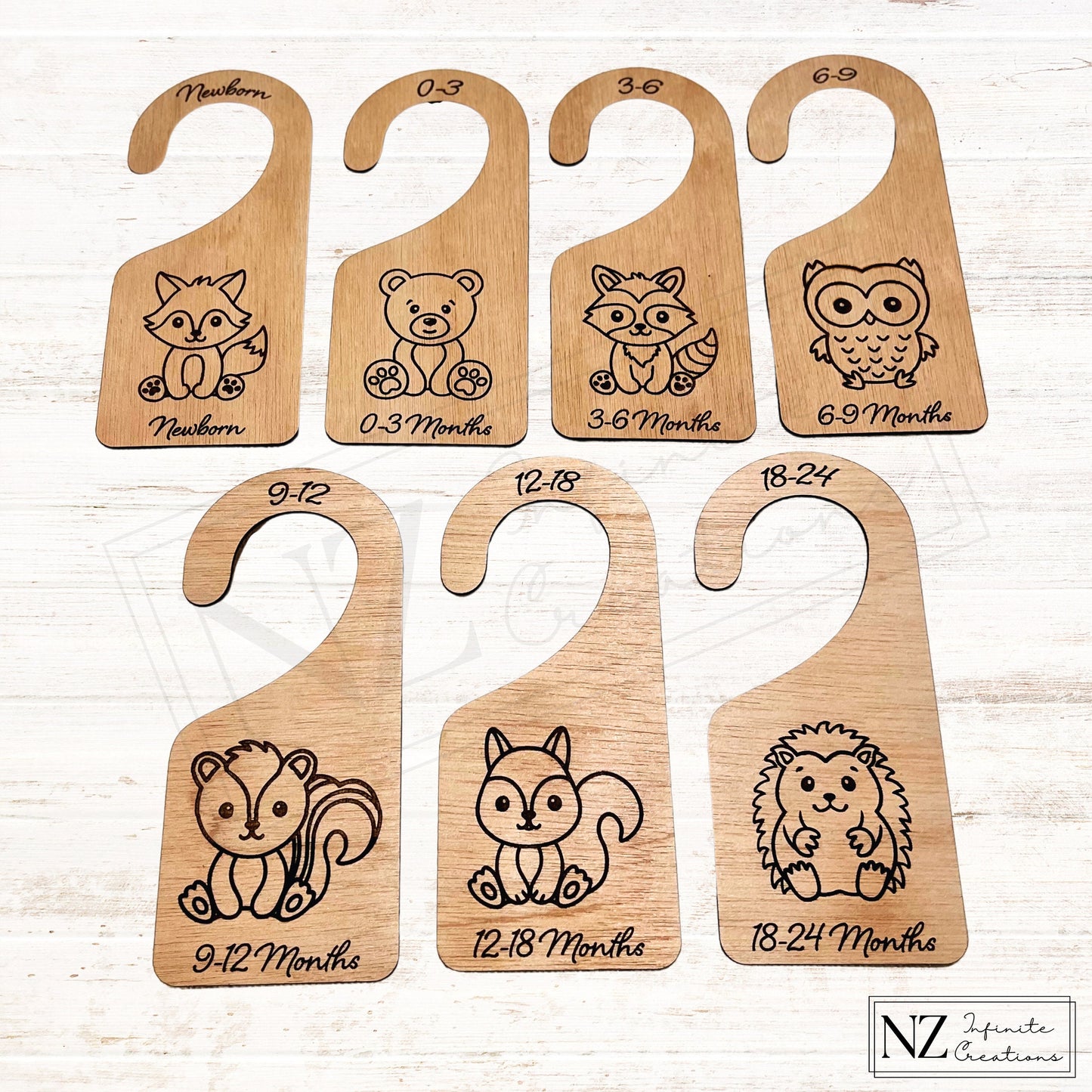 Woodland Animals - Wooden Baby Closet Dividers