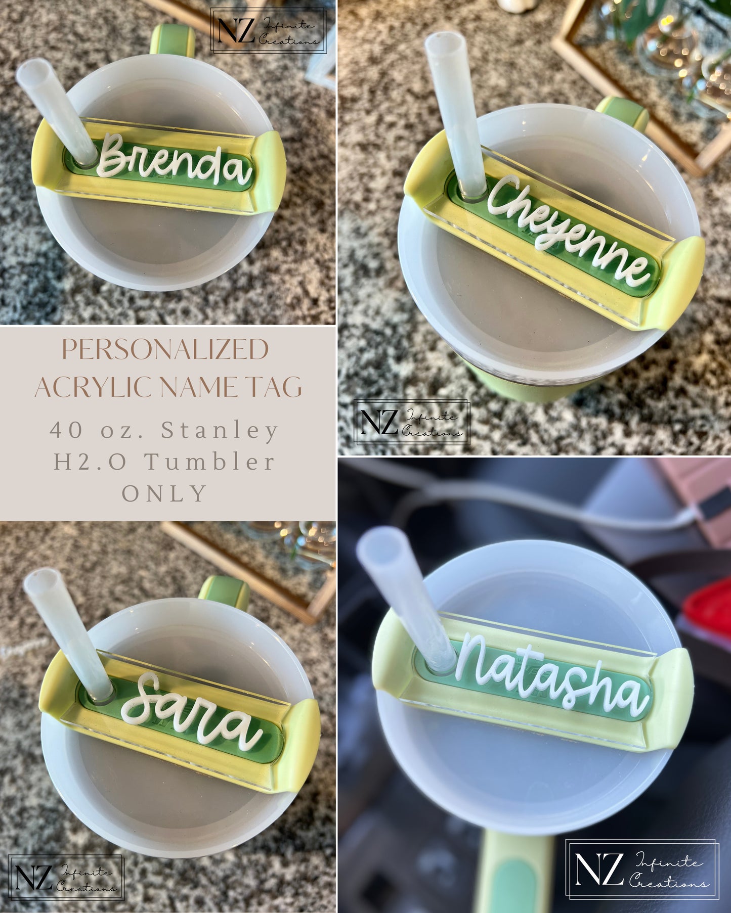 Personalized Name Tag Plate Accessory- Stanley Cup 40oz H2.O Version Only
