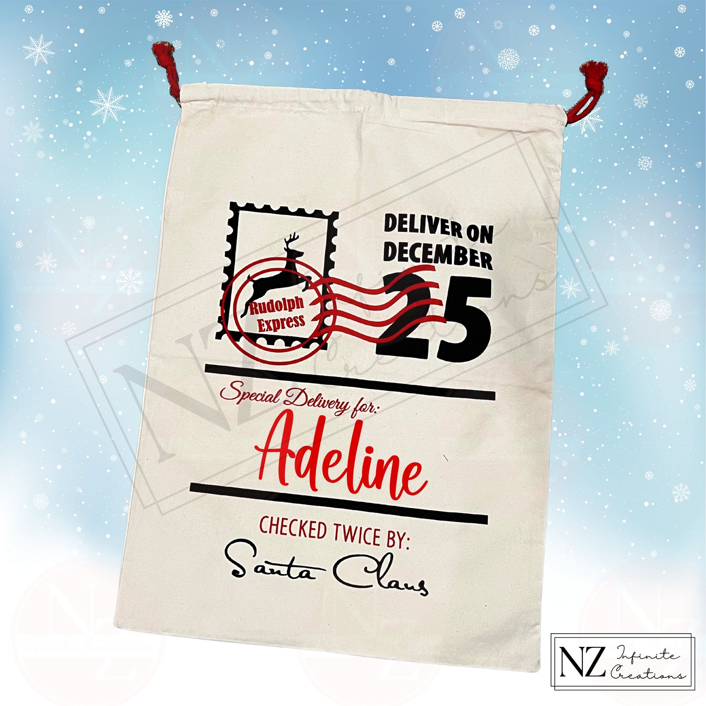 Personalized Santa Sack - Custom Christmas Gift Bag