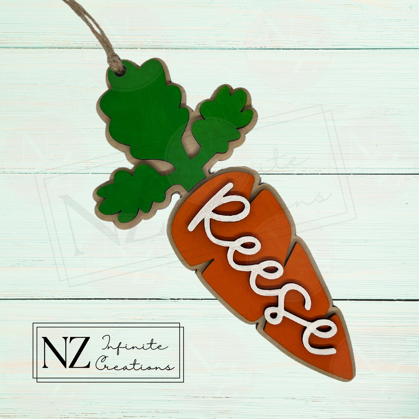 Personalized Layered Carrot Easter Basket Tag