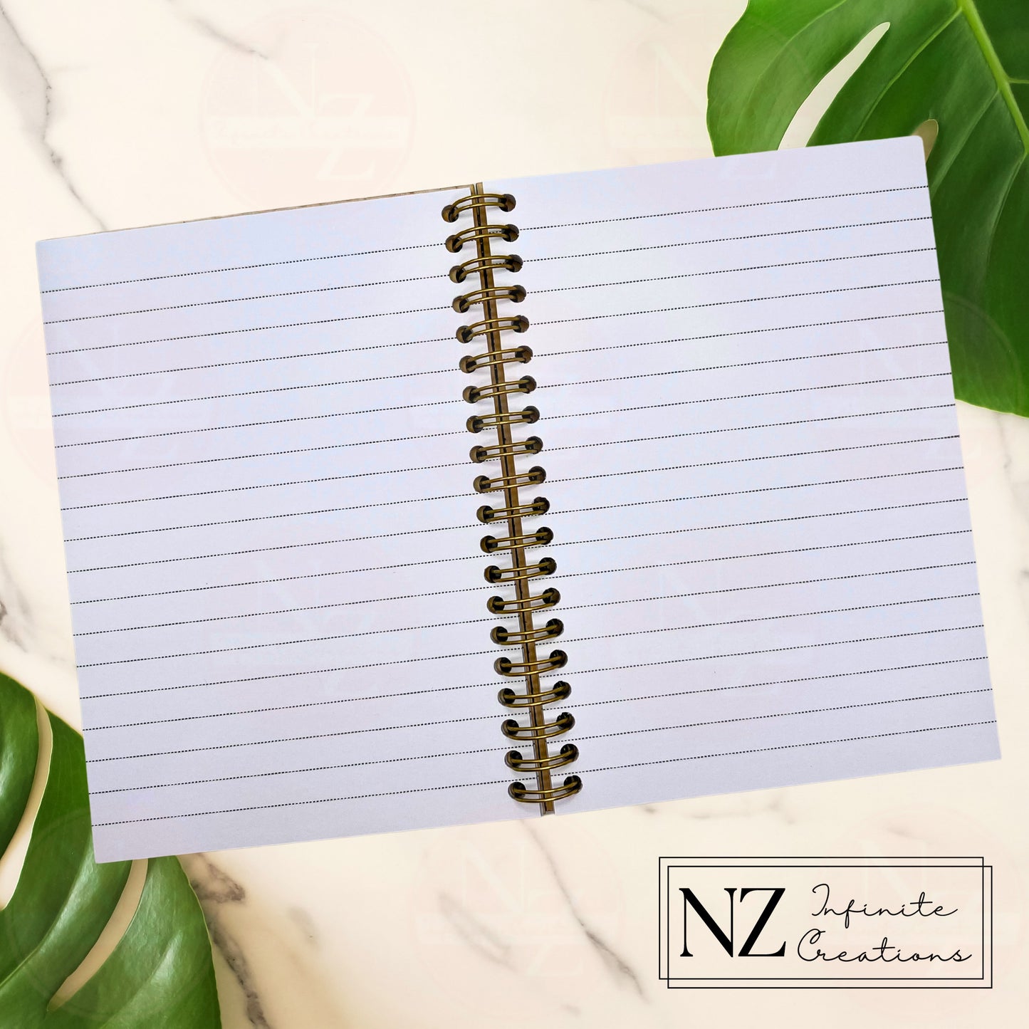 Empowered Spirit - Philippians 4:13 - Scripture Engraved 5x7 Wooden Spiral Notebook