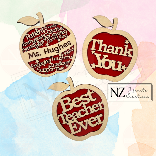 Apple-shaped Teacher Appreciation Magnets - Sold Individually or Set of 3