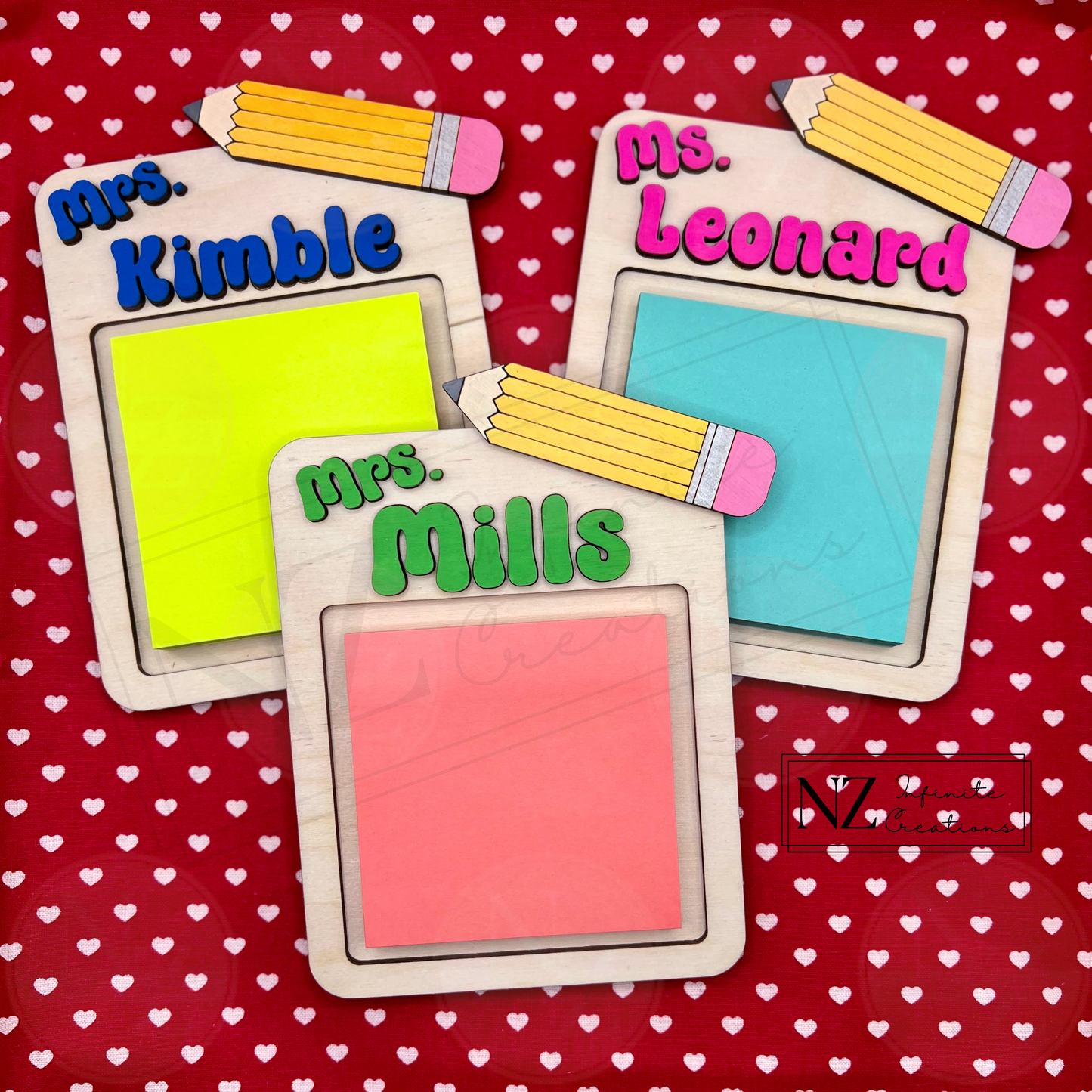 Personalized Teacher Appreciation Sticky Note Holder