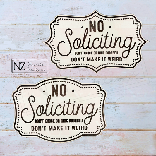 No Soliciting Sign Don't Knock or Ring Doorbell, Front Door Plaque, Entryway Decor