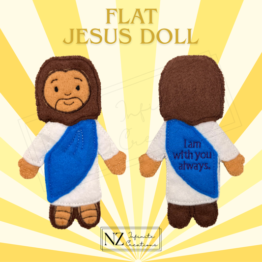 Flat Felt Jesus - Handmade Embroidered Christian Gift