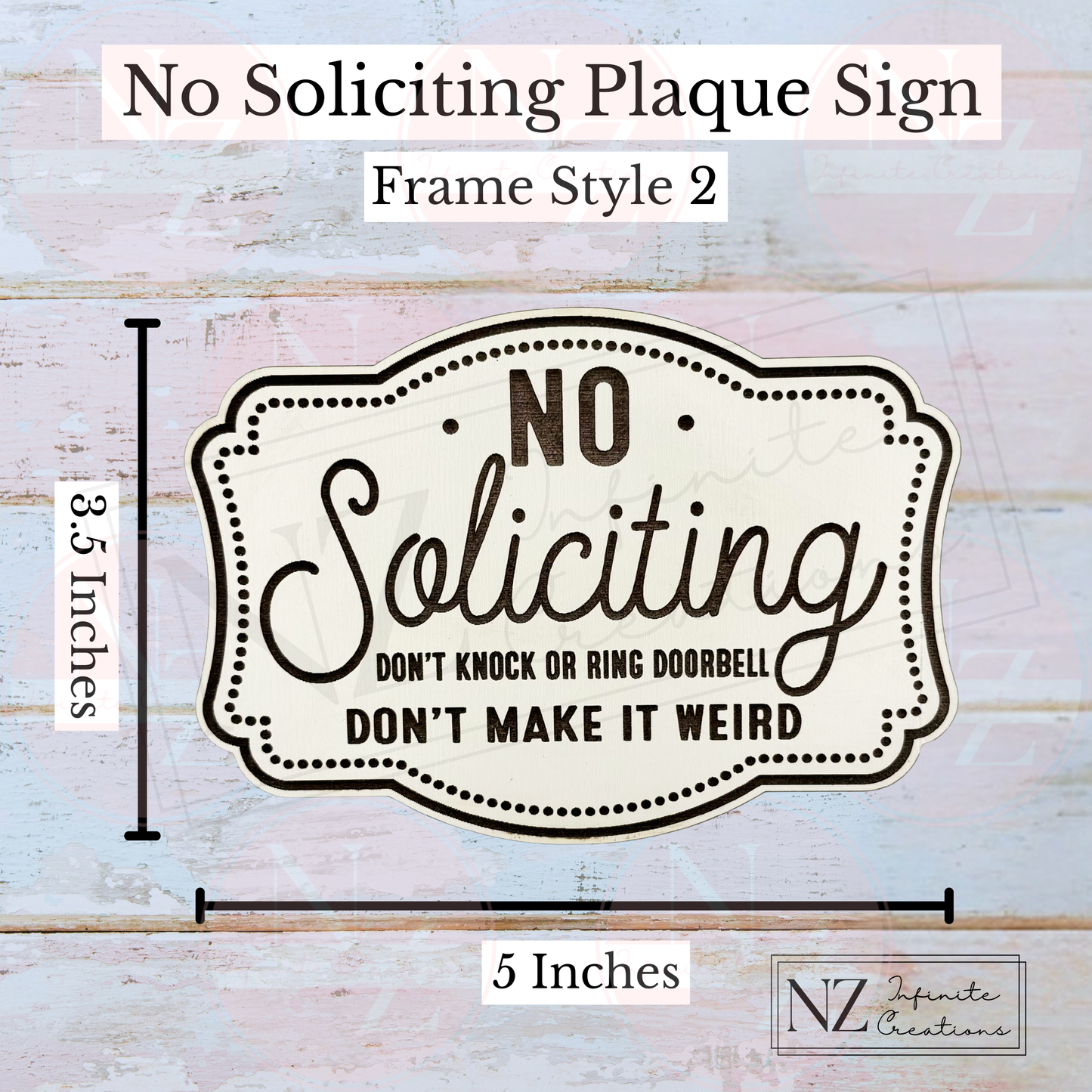 No Soliciting Sign Don't Knock or Ring Doorbell, Front Door Plaque, Entryway Decor