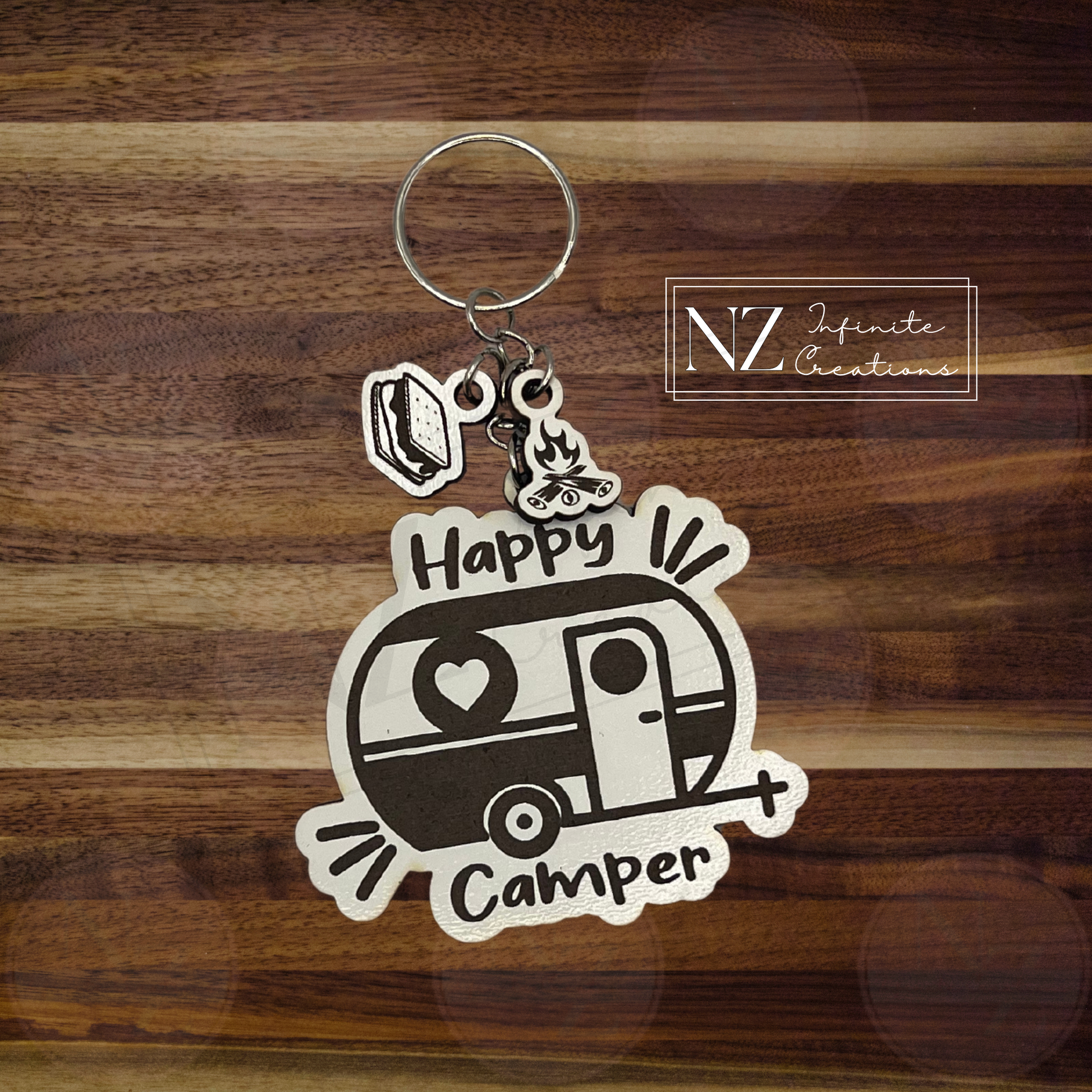 camper schlüsselanhänger Adventure Charm Keychains – Happy Camper Tent & Trailer | Mountains & Hiking | Camping & Outdoor Gift Happy Camper