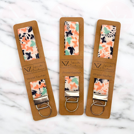 Butterfly Kisses – Handmade Wristlet Keychain & Mini Wristlet Keychain