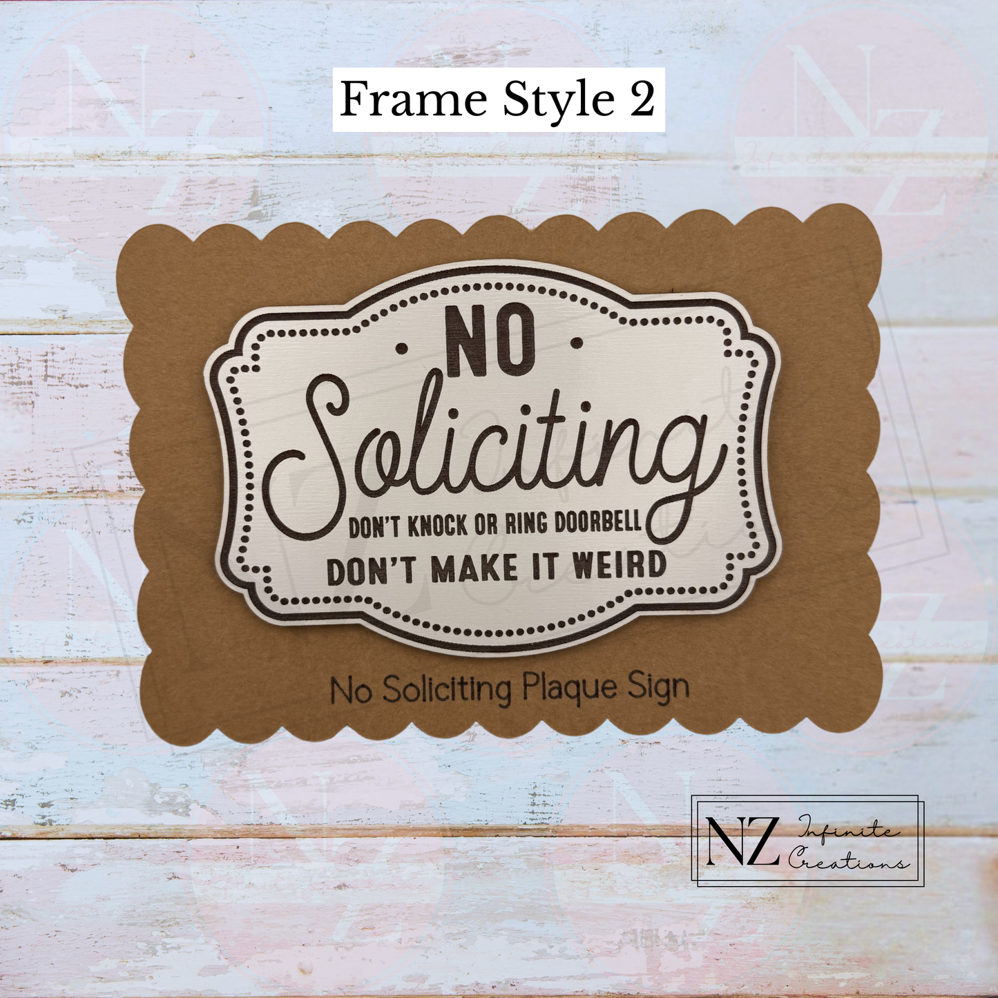 No Soliciting Sign Don't Knock or Ring Doorbell, Front Door Plaque, Entryway Decor
