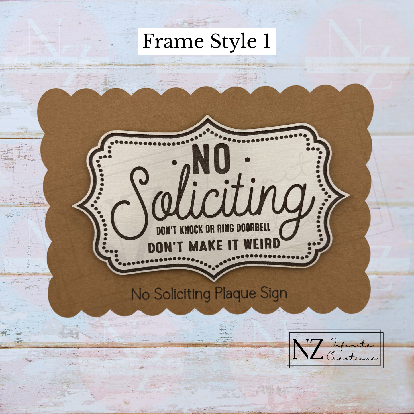 No Soliciting Sign Don't Knock or Ring Doorbell, Front Door Plaque, Entryway Decor
