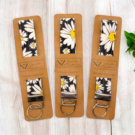 Daisy Noir – Handmade Wristlet Keychain & Mini Wristlet Keychain