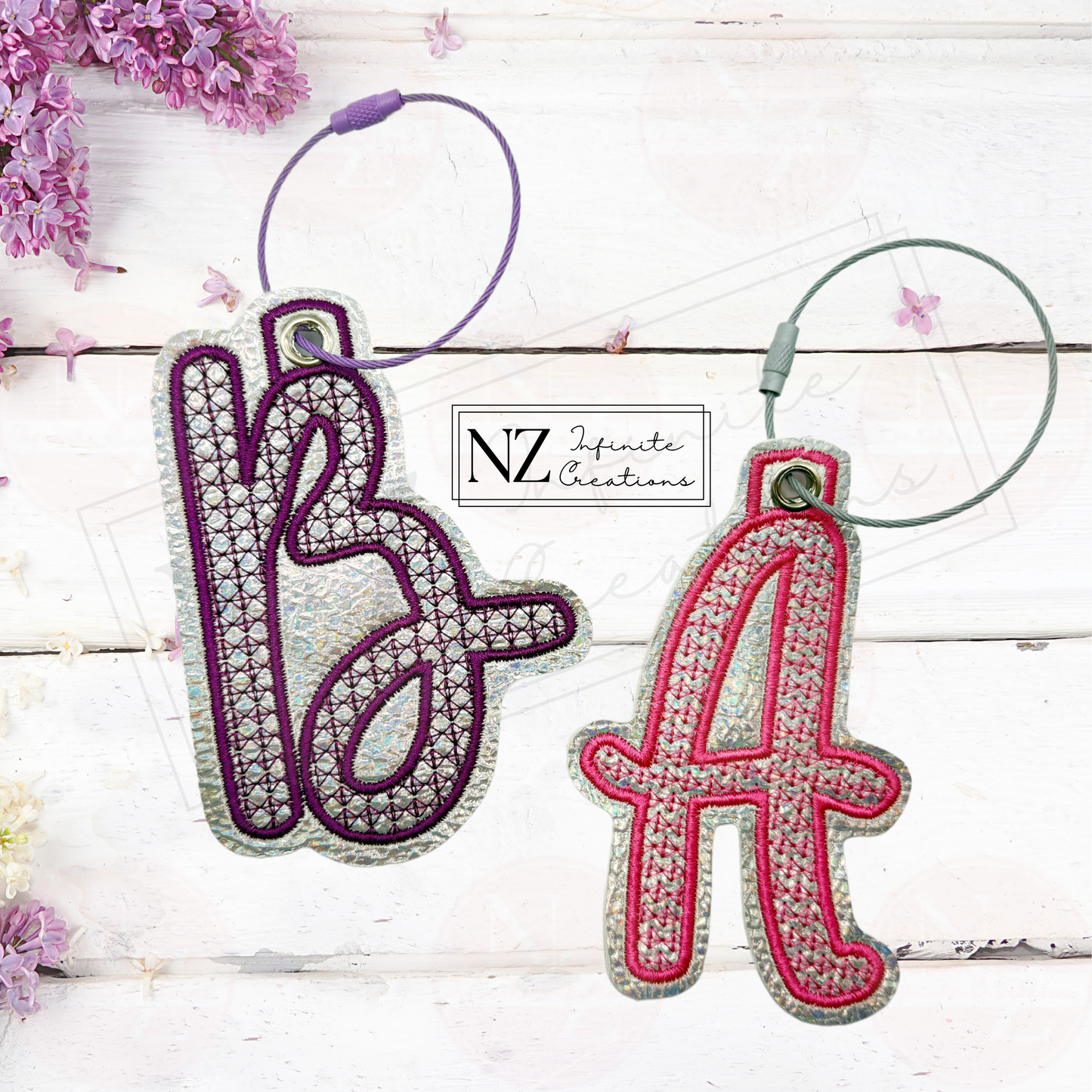 Personalized Embroidered Luggage Tags with Geometric Design – Travel in Style