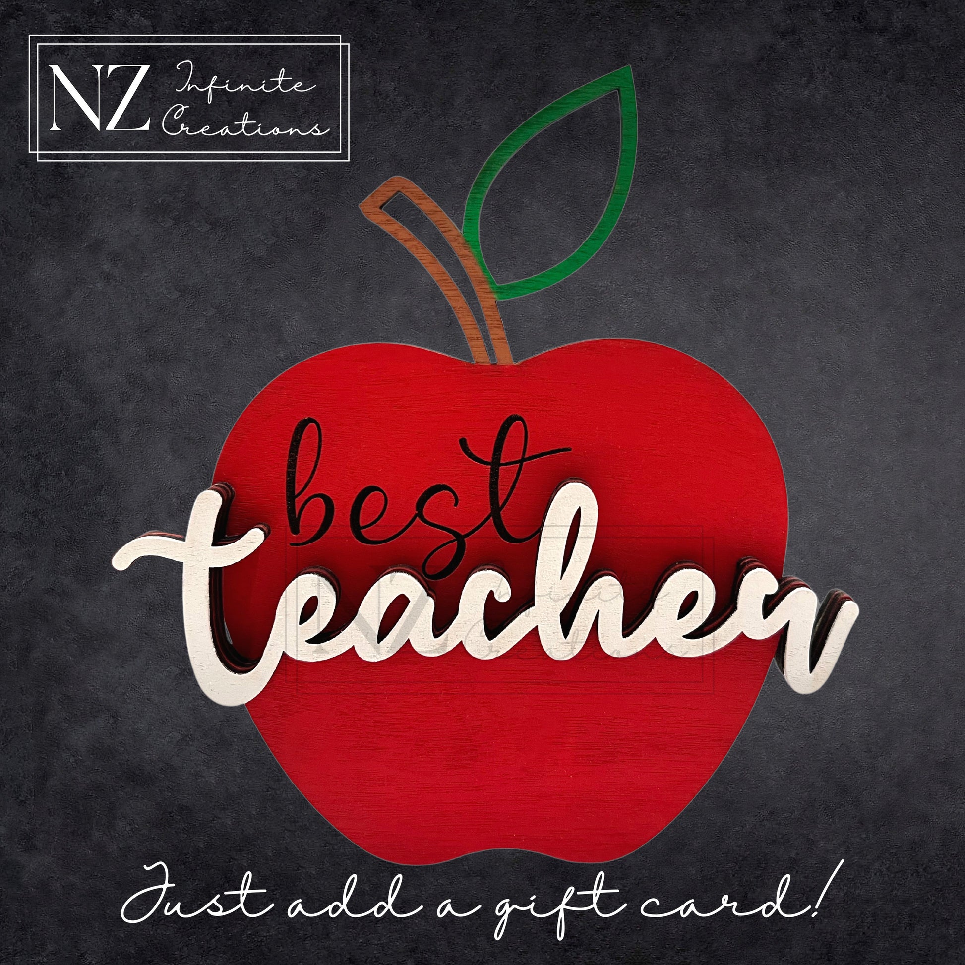 Best Teacher Apple Gift Card Holder featuring a cute apple design. A thoughtful and creative way to give a gift card to a teacher, this holder combines appreciation with a fun, practical gift that celebrates their dedication and hard work.