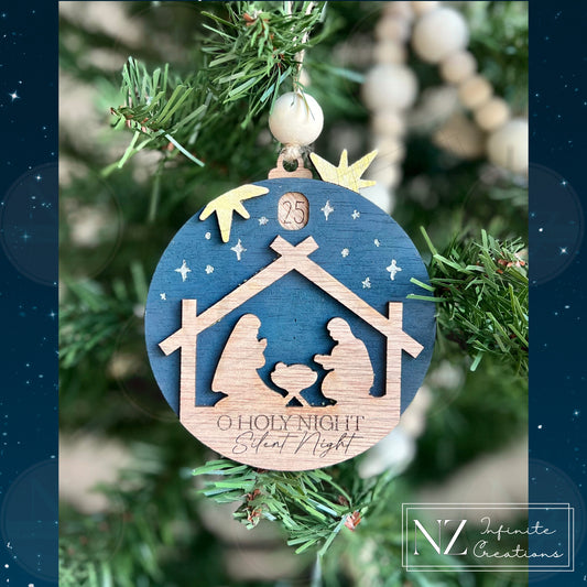 Nativity Countdown to the Birth of Christ - Interactive Christmas Ornament